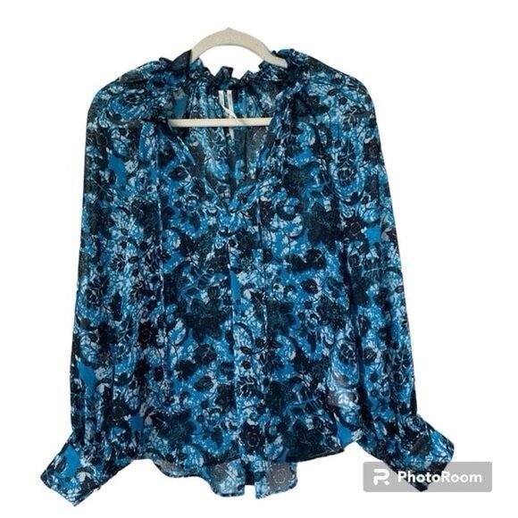 ✨Sheer Printed Peasant Sz. Small Blouse Anthropologie✨ - Picture 12 of 15